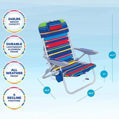 Outdoor Play |  Beach 4-Position Backpack Lace-Up Suspension Folding Beach Chair Outdoor Play Outdoor Play