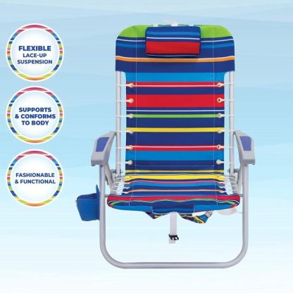 Outdoor Play |  Beach 4-Position Backpack Lace-Up Suspension Folding Beach Chair Outdoor Play Outdoor Play