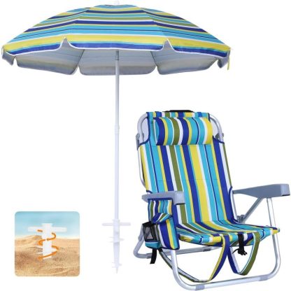 Outdoor Play |  Beach Chair, Beach Chair and Umbrella, Backpack Beach Chair Beach Chair for Adults with Umbrella and Cooler, Folding Chair Outdoor Play Outdoor Play