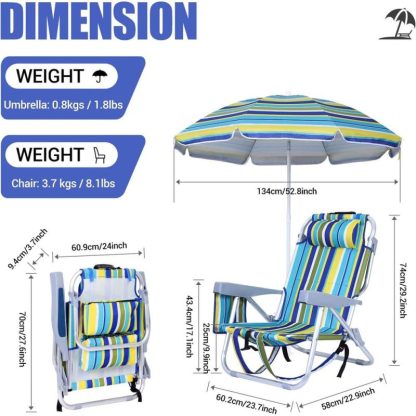 Outdoor Play |  Beach Chair, Beach Chair and Umbrella, Backpack Beach Chair Beach Chair for Adults with Umbrella and Cooler, Folding Chair Outdoor Play Outdoor Play