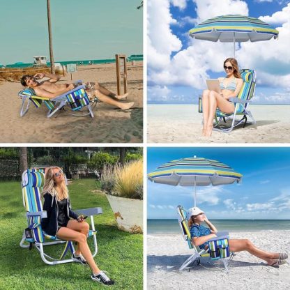 Outdoor Play |  Beach Chair, Beach Chair and Umbrella, Backpack Beach Chair Beach Chair for Adults with Umbrella and Cooler, Folding Chair Outdoor Play Outdoor Play