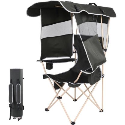 Outdoor Play |  Camping Chair, Beach Chair with Canopy, Folding Camping Chair with Shade, with Cooler and Cup Holder Outdoor Play Outdoor Play