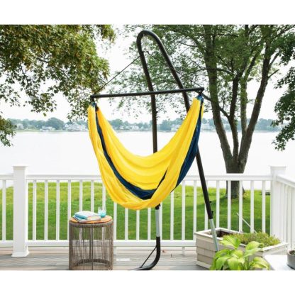 Outdoor Play |  Ceara Patio Hammock Swing Chair With Carrying Pouch Portable Outdoor Hammock Tree Swing Seat For Travel Camping – 55 x 39 inch Outdoor Play Creame Blue/Flame Blue/Mercury Blue/Yellow Blue