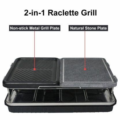 Outdoor Play |  Dual Raclette Table Grill with Non-Stick Grilling Plate & Cooking Stone Outdoor Play Outdoor Play