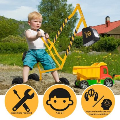 Outdoor Play |  Elevon Sand Digger Kids Rolling Excavator Ride On Toy, Outdoor Toys w/ Wheels Outdoor Play Outdoor Play