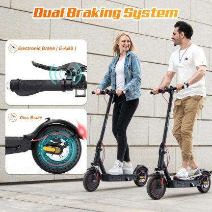 Outdoor Play |  EV10K PRO: 500W, 19 MPH, 22-mile range, lightweight, foldable, 10” Honeycomb Tires, App-Enabled Electric Scooter. Outdoor Play Black