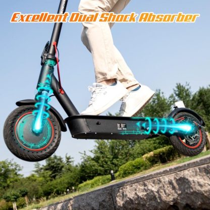 Outdoor Play |  EV10K PRO: 500W, 19 MPH, 22-mile range, lightweight, foldable, 10” Honeycomb Tires, App-Enabled Electric Scooter. Outdoor Play Black