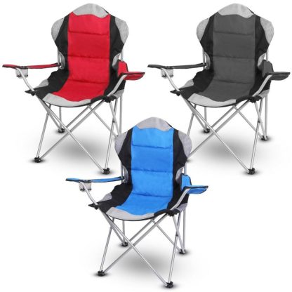 Outdoor Play |  Foldable Heavy Duty Camping Chair Outdoor Play Blue/Grey/Red