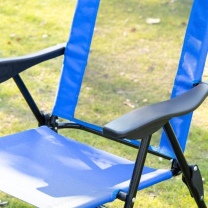 Outdoor Play |  Folding Patio Chairs Set of 2, Outdoor Deck Chair with Adjustable Sling Back, Camping Chair with Removable Headrest Outdoor Play Outdoor Play