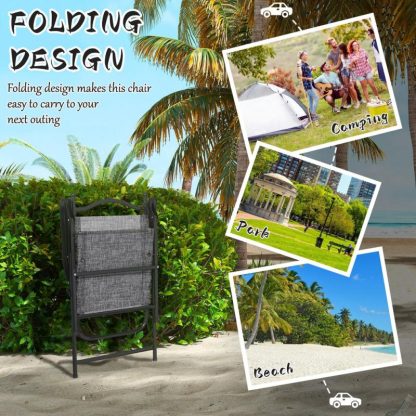 Outdoor Play |  Folding Patio Chairs, Set of 4 Sports Chairs for Adults, Camping Chairs Outdoor Play Outdoor Play