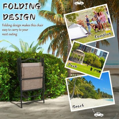 Outdoor Play |  Folding Patio Chairs, Set of 4 Sports Chairs for Adults, Camping Chairs Outdoor Play Outdoor Play