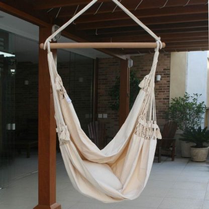 Outdoor Play |  Handmade Cotton ‘Life’s a Balance’ Hammock Swing (Brazil) Outdoor Play Beige