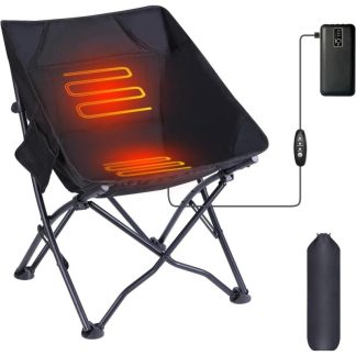 Outdoor Play |  Heated Camping Chair, Camping Chair Heated Folding Chair, Portable w/Carry Bag and Shoulder Strap, Power Bank Included Outdoor Play Outdoor Play