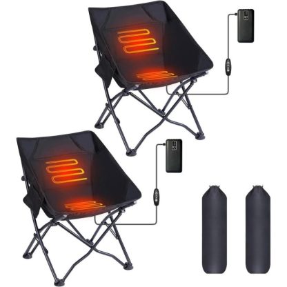 Outdoor Play |  Heated Camping Chair, Camping Chair Heated Folding Chair, Portable w/Carry Bag and Shoulder Strap, Power Bank Included Outdoor Play Outdoor Play