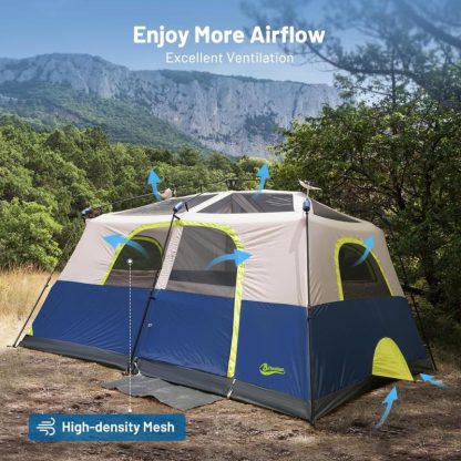 Outdoor Play |  Instant Cabin Tent, 8 Person Camping Tent Setup in 60 Seconds with Rainfly & Windproof Tent with Carry Bag for Family Camping Outdoor Play Outdoor Play