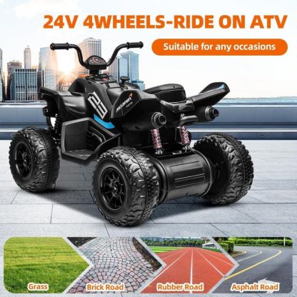 Outdoor Play |  Kids Ride on ATV, 24V Battery Powered Kids Electric Vehicle Outdoor Play Outdoor Play