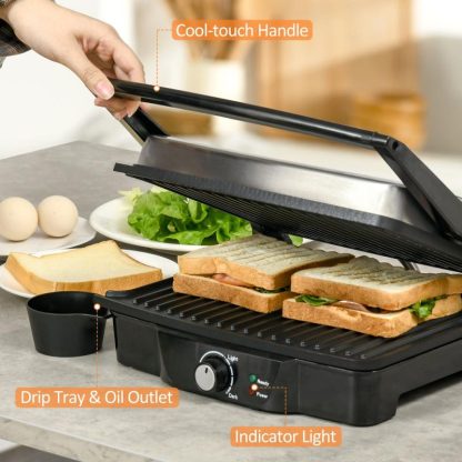 Outdoor Play |  Large Panini Press Sandwich Maker and Grill, Cooking Gift – 13.75″ L x 12.75″ W x 4.75″ H Outdoor Play Outdoor Play