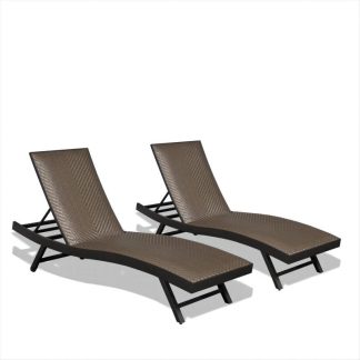 Outdoor Play |  Outdoor Lounge Chair – Set of 2 Patio Lounge Chairs Furniture Set – Beach Swimming Pool Adjustable Backrest Lounge Chairs Outdoor Play Outdoor Play