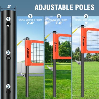 Outdoor Play |  Outdoor Portable Volleyball Net Set System for Backyard Adjustable Outdoor Play Outdoor Play