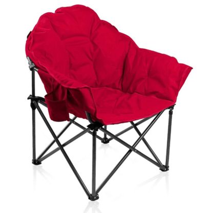 Outdoor Play |  Oversized Camping Chairs Padded Moon Round Chair Saucer Recliner with Folding Cup Holder and Carry Bag Outdoor Play Outdoor Play