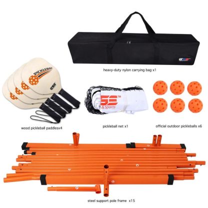 Outdoor Play |  Professional Portable Pickleball Complete Set with Pickleball Net, 4 Pickleball Paddles, 6 Pickleball Balls, Carrying Bag Outdoor Play Outdoor Play