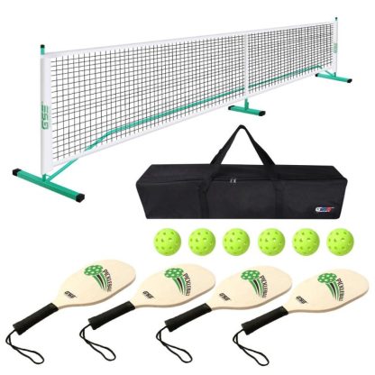 Outdoor Play |  Professional Portable Pickleball Complete Set with Pickleball Net, 4 Pickleball Paddles, 6 Pickleball Balls, Carrying Bag Outdoor Play Outdoor Play