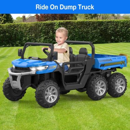 Outdoor Play |  Ride On Dump Truck, Kids Ride On Car Upgrade 6 Wheels with Remote Outdoor Play Outdoor Play