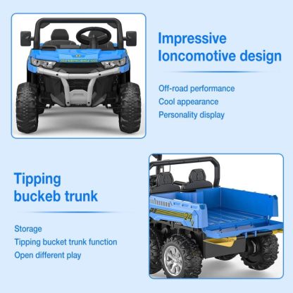 Outdoor Play |  Ride On Dump Truck, Kids Ride On Car Upgrade 6 Wheels with Remote Outdoor Play Outdoor Play