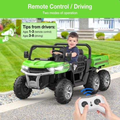 Outdoor Play |  Ride On Dump Truck, Kids Ride On Car Upgrade 6 Wheels with Remote Outdoor Play Outdoor Play