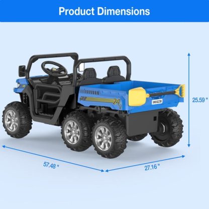 Outdoor Play |  Ride On Dump Truck, Kids Ride On Car Upgrade 6 Wheels with Remote Outdoor Play Outdoor Play