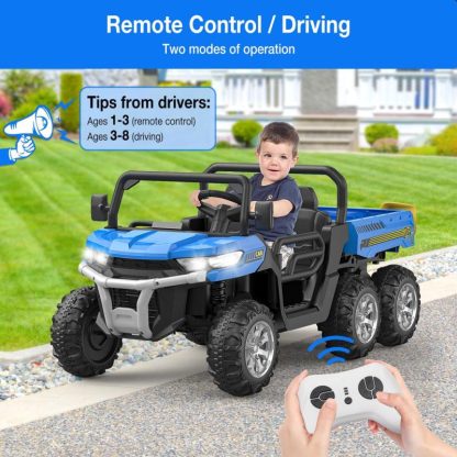 Outdoor Play |  Ride On Dump Truck, Kids Ride On Car Upgrade 6 Wheels with Remote Outdoor Play Outdoor Play