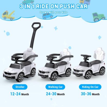 Outdoor Play |  Ride On Push Car for Toddlers 1-3 Licensed BMW with Horn Handle Outdoor Play Outdoor Play