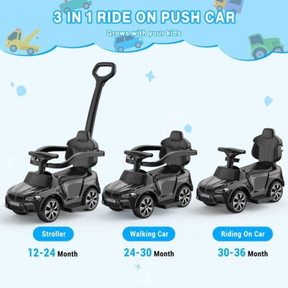 Outdoor Play |  Ride On Push Car for Toddlers 1-3 Licensed BMW with Horn Handle Outdoor Play Outdoor Play