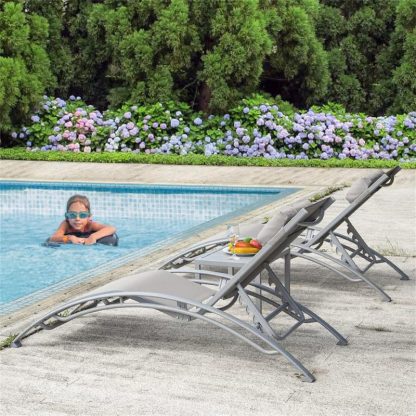 Outdoor Play |  Set of 3 Pool Lounge Chairs Outdoor Chaise Lounge Chairs Outdoor Play Outdoor Play