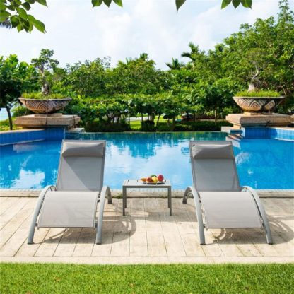 Outdoor Play |  Set of 3 Pool Lounge Chairs Outdoor Chaise Lounge Chairs Outdoor Play Outdoor Play