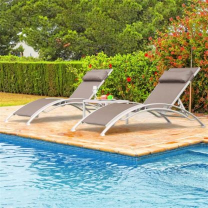 Outdoor Play |  Set of 3 Pool Lounge Chairs Outdoor Chaise Lounge Chairs Outdoor Play Outdoor Play