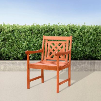 Outdoor Play |  Siriana Reddish Brown Tropical Wood Patio Armchair Outdoor Play Outdoor Play