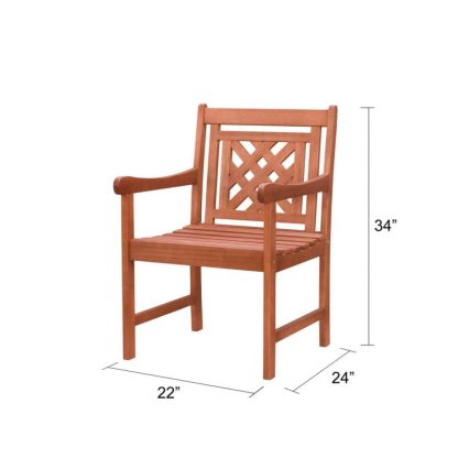 Outdoor Play |  Siriana Reddish Brown Tropical Wood Patio Armchair Outdoor Play Outdoor Play