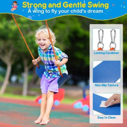 Outdoor Play |  Swing Set with Stand for Kids Heavy-duty Metal A-Frame Outdoor – 86.6 X 68.5 X 72.1 in Outdoor Play Outdoor Play