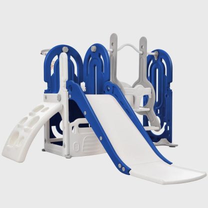 Outdoor Play |  Toddler Slide and Swing Set 5 in 1 Outdoor Play Blue/Blue 1/Grey/Pink