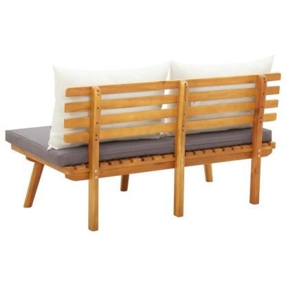 Outdoor Play |  vidaXL Patio Bench with Cushions 45.3″ Solid Acacia Wood Outdoor Play Brown