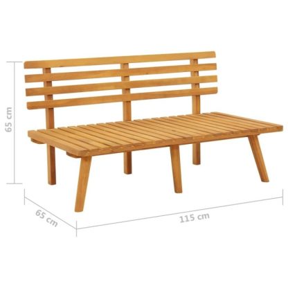 Outdoor Play |  vidaXL Patio Bench with Cushions 45.3″ Solid Acacia Wood Outdoor Play Brown