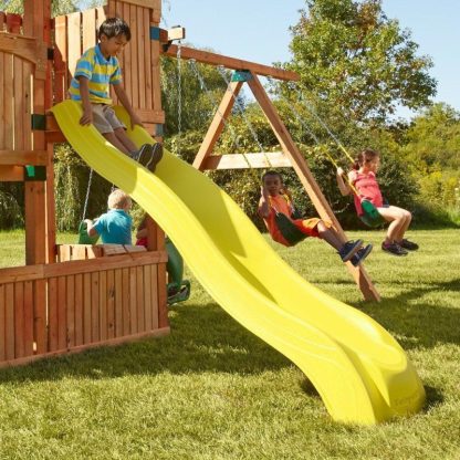 Outdoor Play |  Yellow Alpine Wave Slide – Mounts to 4’6″ x 5′ Platforms – 103″ L x 26″ W x 10″ H Outdoor Play Outdoor Play