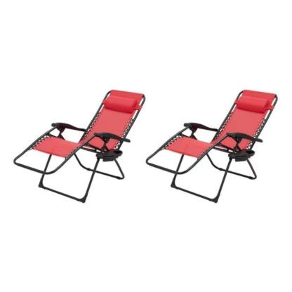 Outdoor Play |  Zero Gravity Chair Lounger, 2 Pack Outdoor Play Black/Dark Blue/Grey/Red/Off White