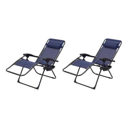 Outdoor Play |  Zero Gravity Chair Lounger, 2 Pack Outdoor Play Black/Dark Blue/Grey/Red/Off White