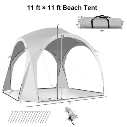 Outdoor Playhouses |  11 x 11 Feet Patio Sun Shade Shelter Canopy Tent Portable UPF 50+ Outdoor Beach Outdoor Playhouses Outdoor Playhouses