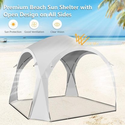 Outdoor Playhouses |  11 x 11 Feet Patio Sun Shade Shelter Canopy Tent Portable UPF 50+ Outdoor Beach Outdoor Playhouses Outdoor Playhouses