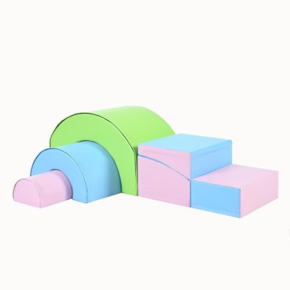 Outdoor Playhouses |  5-Piece Foam Climbing Blocks, Kids Crawling and Climbing Play Structure Outdoor Playhouses Outdoor Playhouses