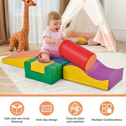 Outdoor Playhouses |  6 in 1 Soft Climb and Crawl Foam Playset , Soft Play Equipment Climb and Crawl Playground Outdoor Playhouses Outdoor Playhouses