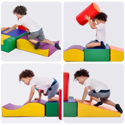 Outdoor Playhouses |  6 in 1 Soft Climb and Crawl Foam Playset , Soft Play Equipment Climb and Crawl Playground Outdoor Playhouses Outdoor Playhouses